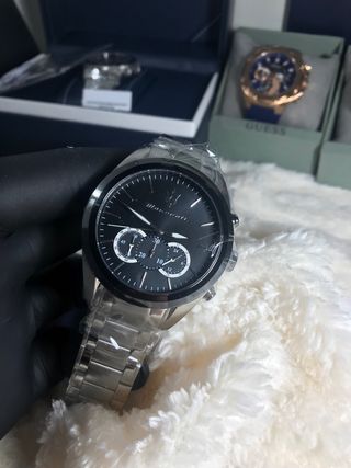 Reloj Maserati Hombre Negro y Plateado