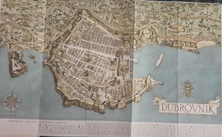 Mappa turistica Dubrovnik Jugoslavia