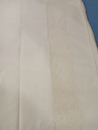 Sábana Matrimonio con aplicación de ganchillo
