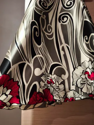 Vestido largo estampado forrado