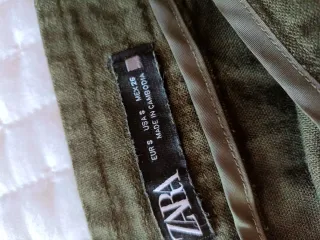 Falda Zara Lino Verde Talla S