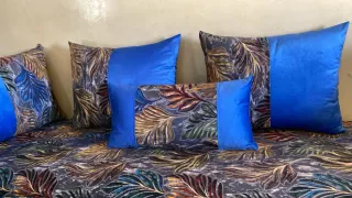 Fundas Salón Marroquí Azul y Multicolor