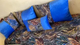 Fundas Salón Marroquí Azul y Multicolor