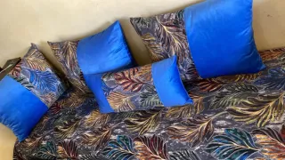 Fundas Salón Marroquí Azul y Multicolor