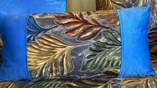 Fundas Salón Marroquí Azul y Multicolor