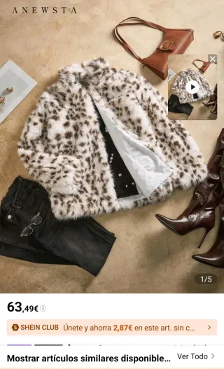 Abrigo de pelo sintético estampado