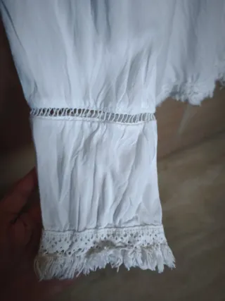 Camisa boho chic blanca manga larga