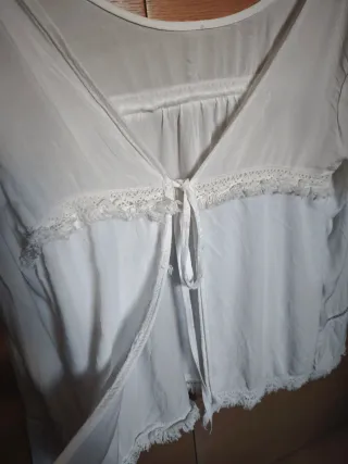 Camisa boho chic blanca manga larga