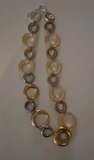 Collana donna cerchi oro e argento