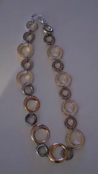 Collana donna cerchi oro e argento