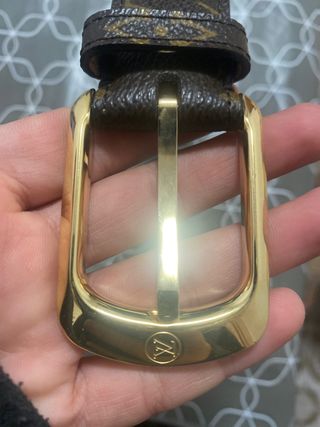 Cintura Louis Vuitton Marrone con Fibbia Dorata