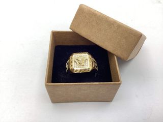sello oro 18k con piedra con circonita