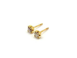 pendientes oro 18k con piedra con diamante