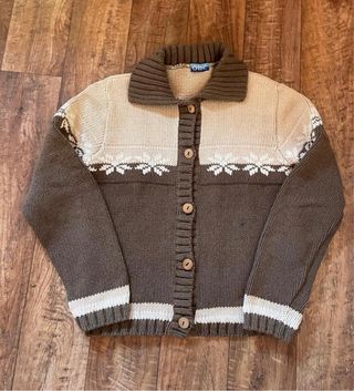 Jersey Y2K vintage marrón y beige