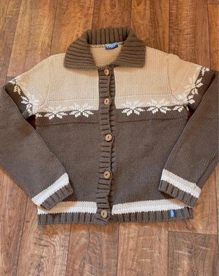 Jersey Y2K vintage marrón y beige