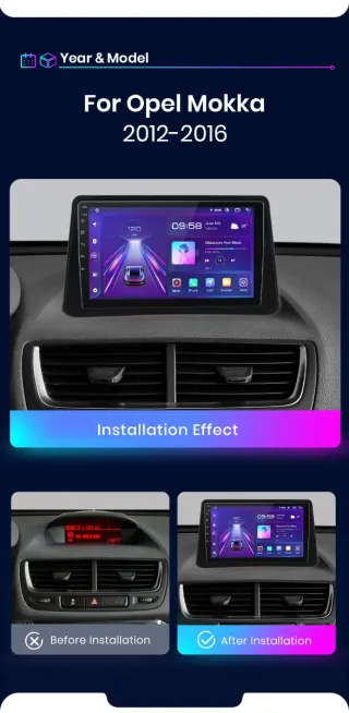 Pantalla radio de coche para Opel mokka