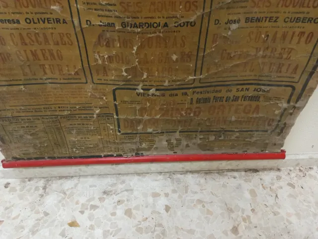 Cartel antiguo toros para restaurar