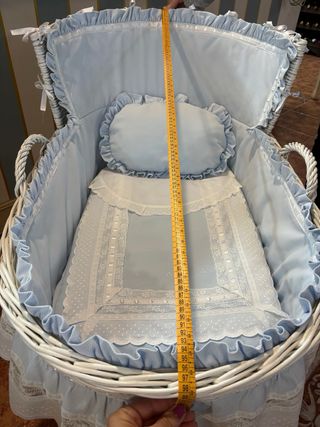 Minicuna ABC Balancín Mimbre Pique Royal celeste