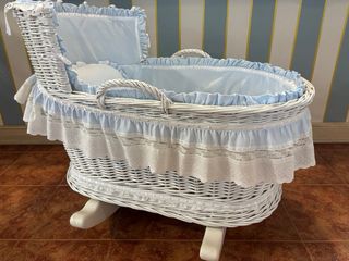 Minicuna ABC Balancín Mimbre Pique Royal celeste