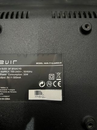 TV Nevir 24” LED HD Ready (Con mando) Sin patilla