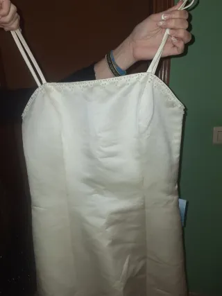 Vestido de Novia Beige/Blanco