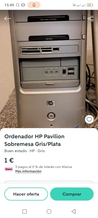 Ordenador HP Pavilion Gris/Plata