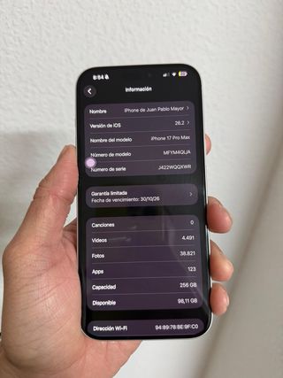 iPhone 17 Pro Max 256 GB Blanco