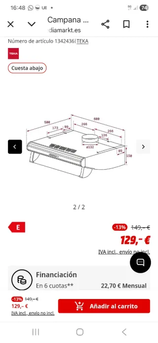 Campana extractora Teka