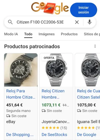 Citizen F100 reloj titanio EcoDrive Satellite Wave