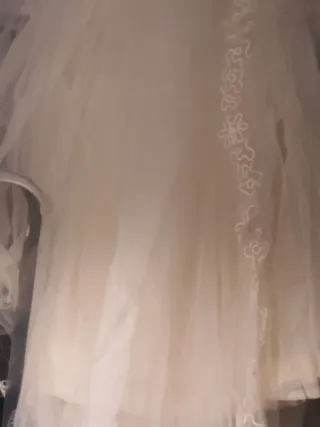 Vestido de Novia Beige y Blanco