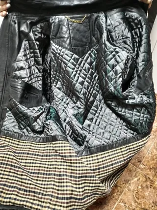 Abrigo de piel de nobuk gris