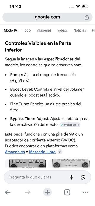 Wah wah optico behringer + cable jack
