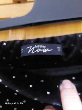 Pantalón fiesta negro lunares brillo plata