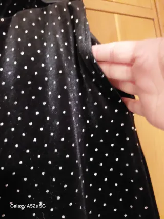 Pantalón fiesta negro lunares brillo plata