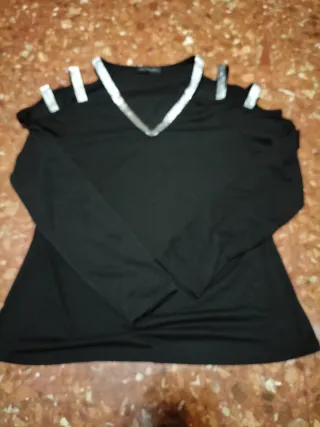 Lote 2 Camisetas Manga Larga Fiesta Mujer Talla L