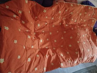 Edredón individual cama 90 flores naranja