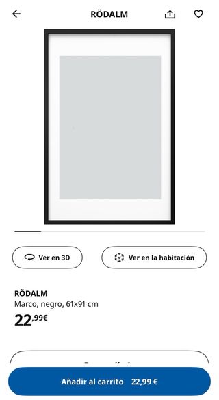 Marco para pared 61-91 cm en su embalaje original.