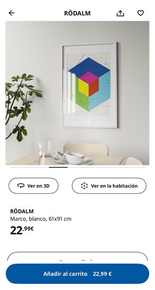 Marco para pared 61-91 cm en su embalaje original.