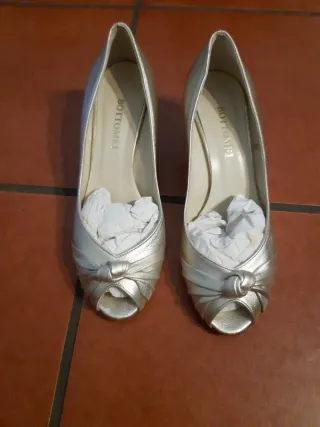 Scarpe donna BOTTOM oro tacco aperto