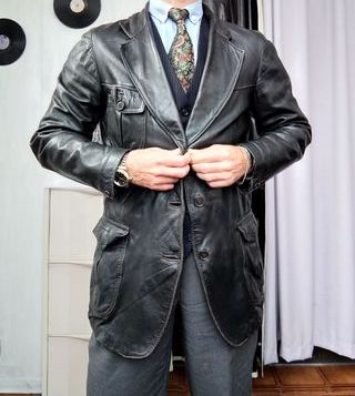 Vintage Leather Jacket Giacca in Pelle Uomo 52