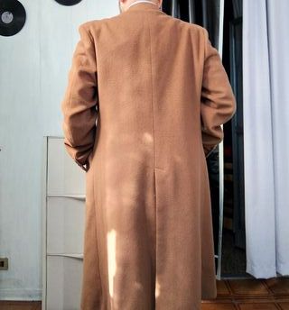 Cappotto Monopetto Vintage Serge Camel 56 italy