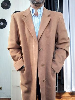 Cappotto Monopetto Vintage Serge Camel 56 italy