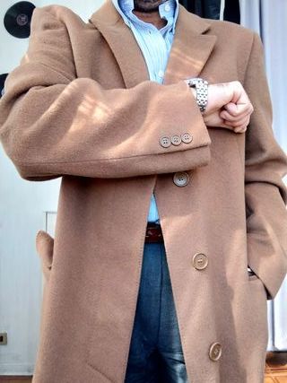 Cappotto Monopetto Vintage Serge Camel 56 italy