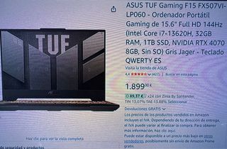 Portátil ASUS TUF Gaming F15 FX507VI-LP060