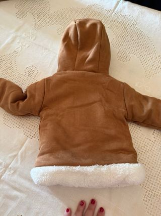 Conjunto bebé 3 piezas perro azul y abrigo