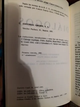 Platón. Diálogos I — Gredos, edición académica