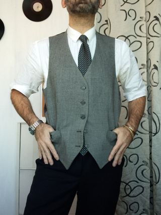 Gilet Panciotto Cerruti Vintage Grigio italy 50