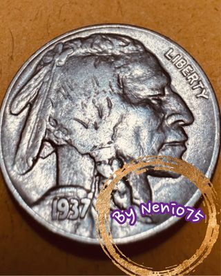 Moneta 5 Cents Buffalo del 1937