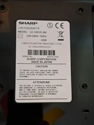 Televisión Sharp 19 pulgadas