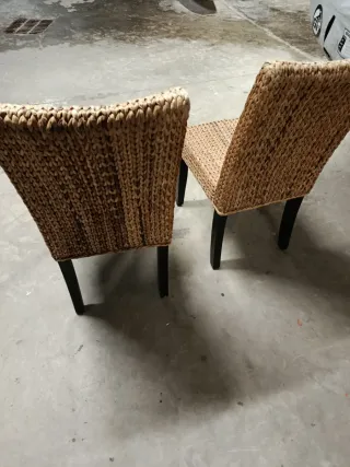 Sillas de comedor de coco y mimbre